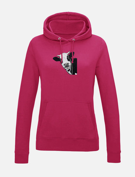 Damen-Hoodie mit Kuhmotiv