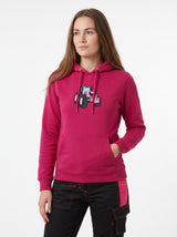 Damen-Hoodie mit Traktor-Stickerei