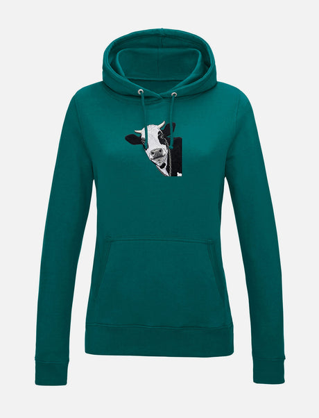 Damen-Hoodie mit Kuhmotiv