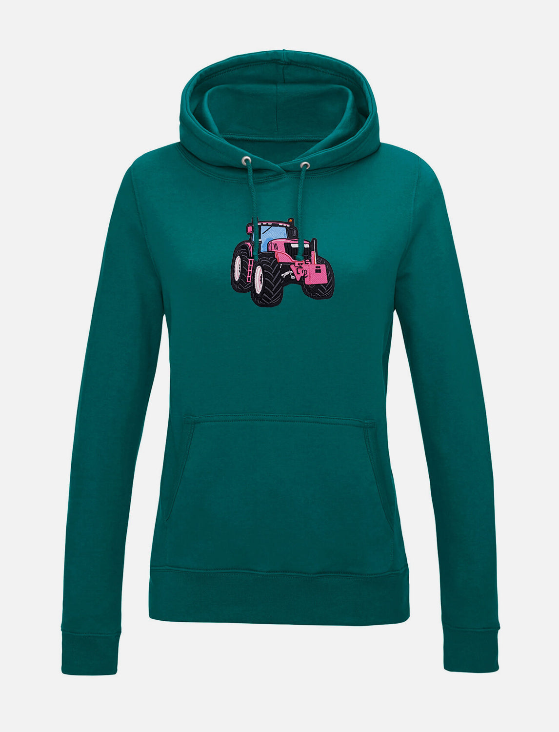 Damen-Hoodie mit Traktor-Stickerei