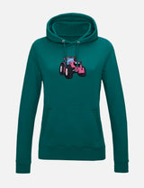 Damen-Hoodie mit Traktor-Stickerei