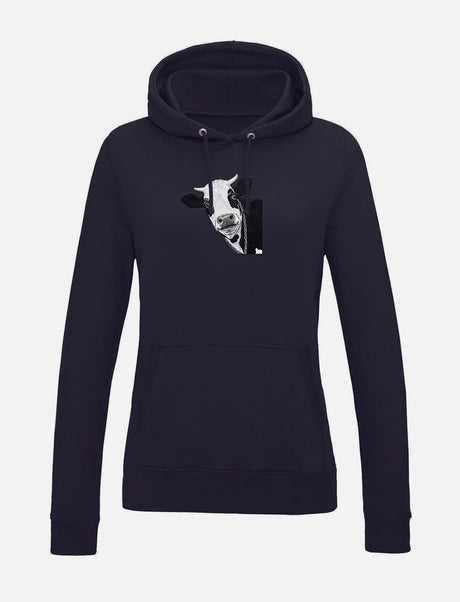 Damen-Hoodie mit Kuhmotiv