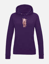 Damen-Hoodie mit Schweinchen-Stickerei