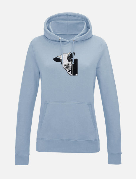 Damen-Hoodie mit Kuhmotiv