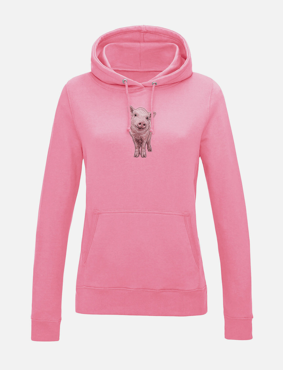 Damen-Hoodie mit Schweinchen-Stickerei