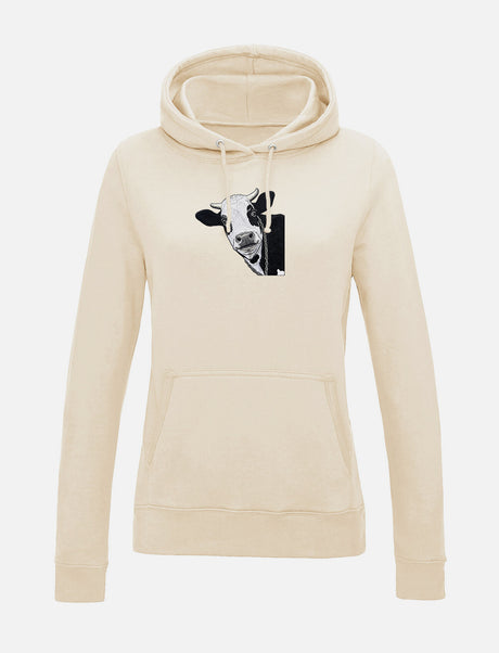 Damen-Hoodie mit Kuhmotiv