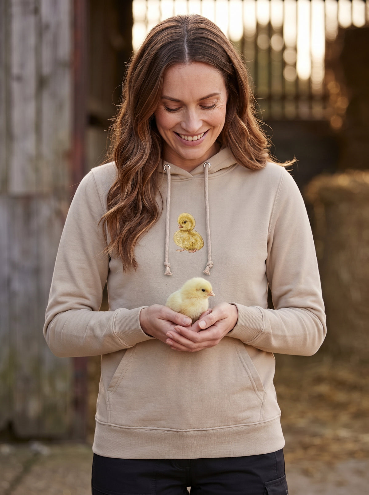 Damen-Hoodie mit Küken-Motiv