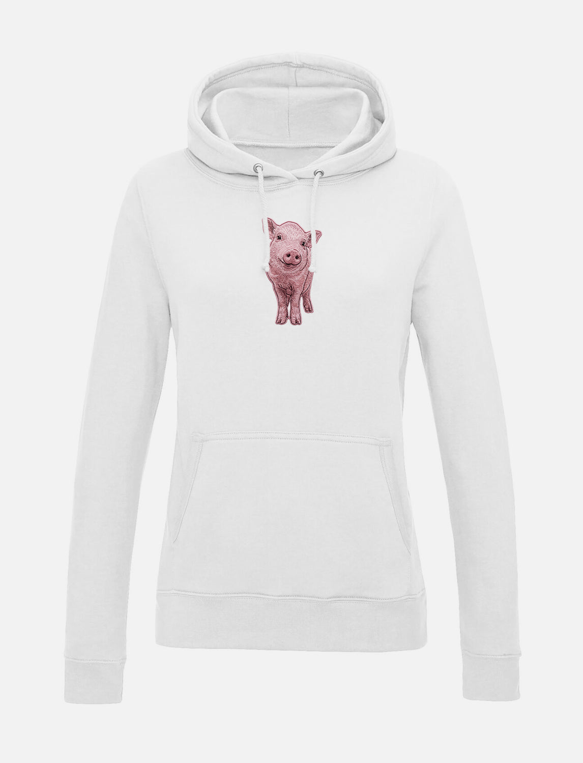 Damen-Hoodie mit Schweinchen-Stickerei