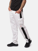 Herren Arbeitshose Weiß Baumwolle 100% mit Kniepolstertaschen Malerhose
