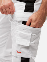 MALERHOSE HERREN STRETCH MIT KNIEPOLSTERTASCHEN STUCKATEUR ARBEITSHOSE WEISS | SORONA®