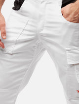 MALERHOSE HERREN STRETCH MIT KNIEPOLSTERTASCHEN STUCKATEUR ARBEITSHOSE WEISS | SORONA®