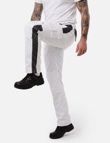 MALERHOSE HERREN STRETCH MIT KNIEPOLSTERTASCHEN STUCKATEUR ARBEITSHOSE WEISS | SORONA®
