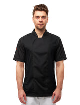 easyMove Kochjacke Herren Kurzarm mit dryMesh Einsatz - Druckknöpfen
