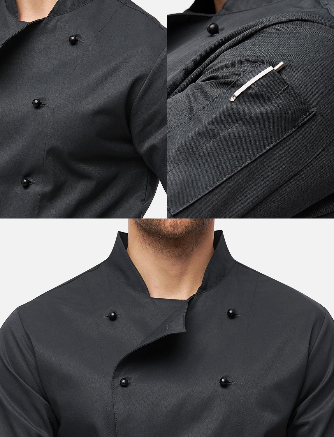 easyMove Herren Kochjacke Kurzarm inkl. Kugelknöpfe Regular Fit