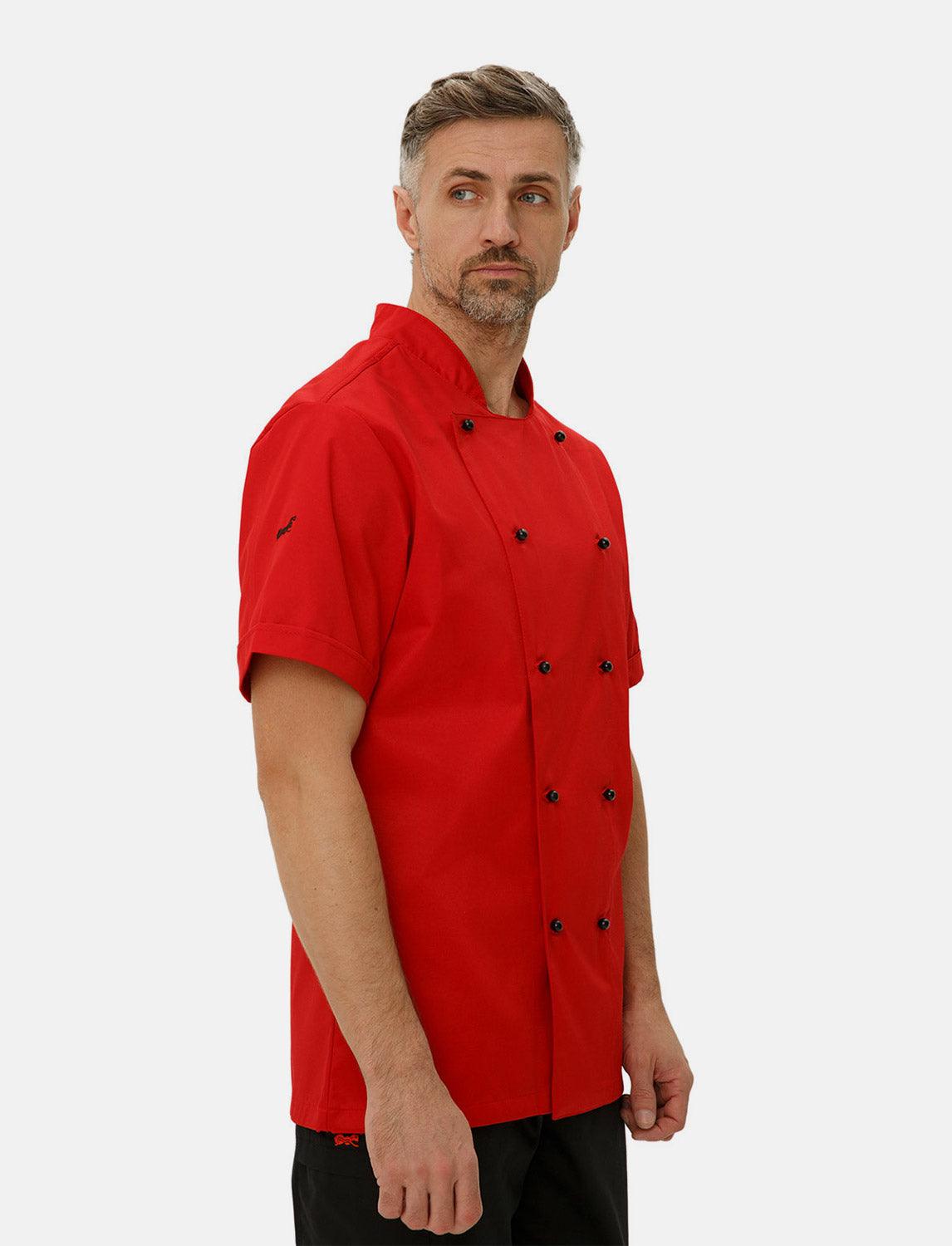 easyMove Herren Kochjacke Kurzarm inkl. Kugelknöpfe Regular Fit