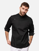 Kochjacke Herren Kurzarm mit Reißverschluss Stretch Slim Fit