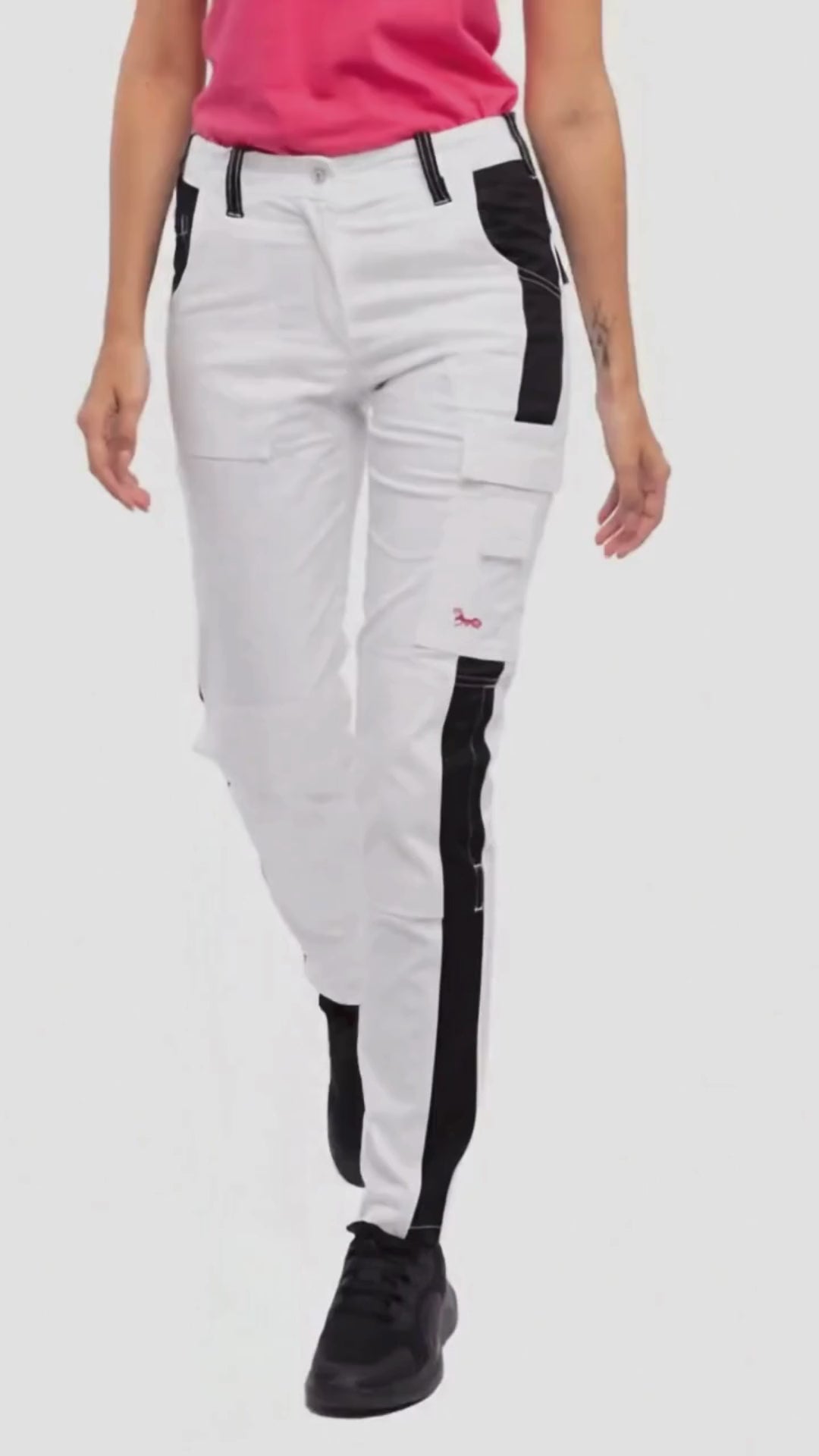Damen Malerhose Weiß aus Stretch Strong Baumwolle